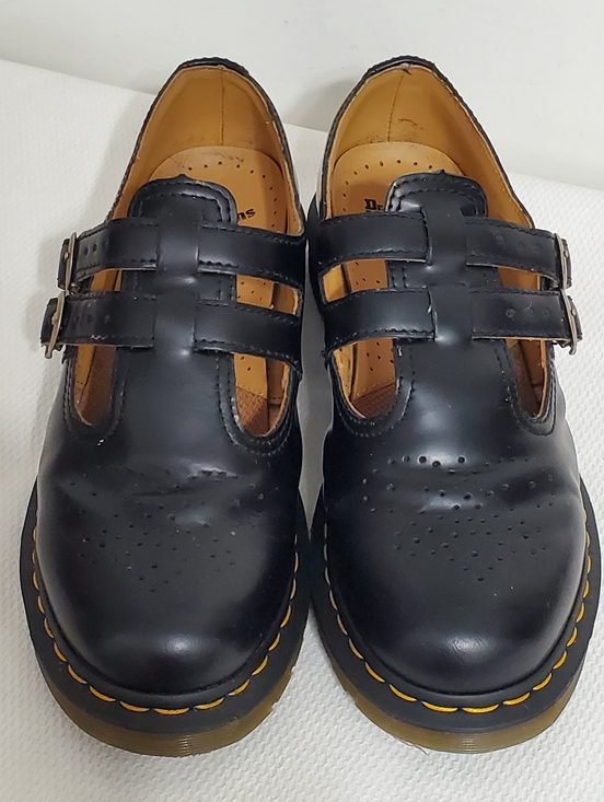 Dr. Martens Shoes - Dr. Martens Mary Jane Double Buckle 12916 Black Smooth Leather Womens 11